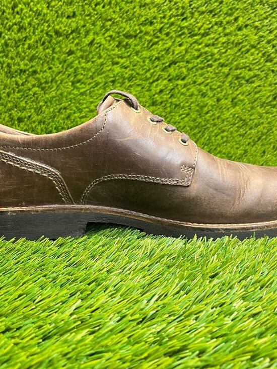 Ecco Jamestown Mens Size 11 Brown Classic Leather Lace Up Plain Toe Oxford Shoes